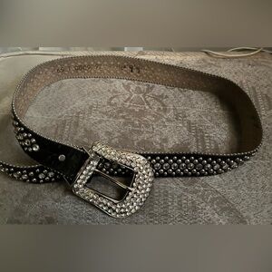 BB Simon Black and Silver Swarovski Belt